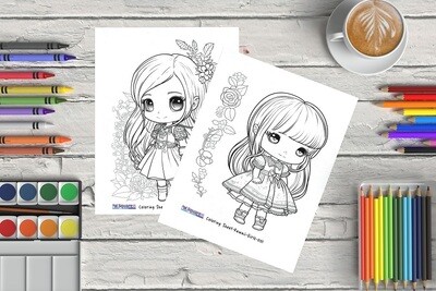 Kawaii Girls Coloring Sheets