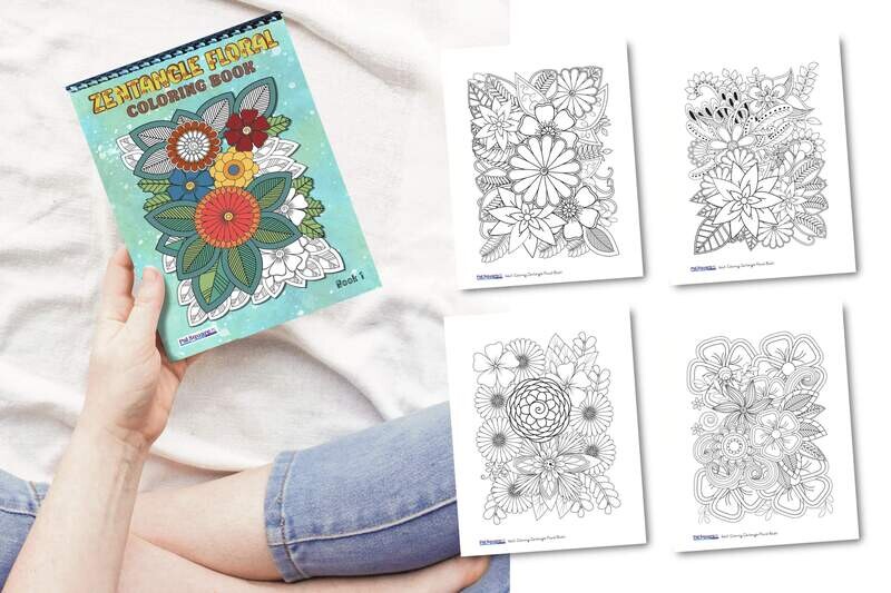 Zentangle Floral Coloring Book (Vol 1)