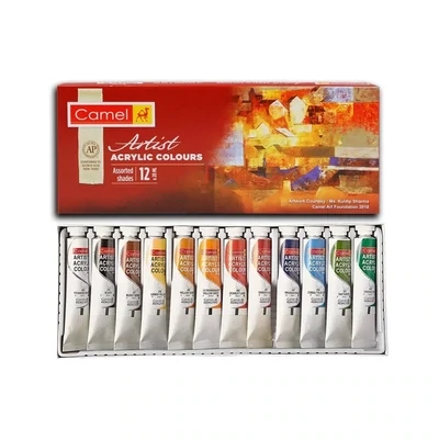 Camel Artist Acrylic Colours (12 Shades x 9ml)