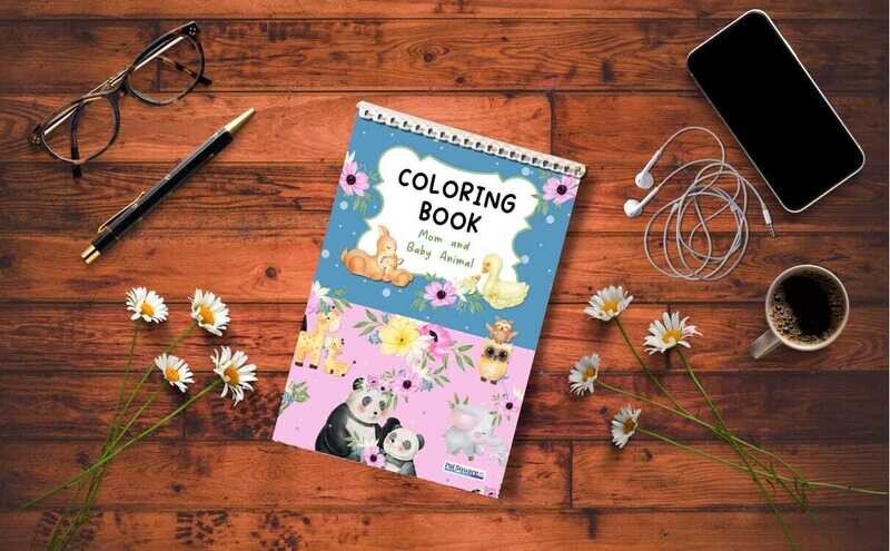 Animal Mom &amp; Baby Coloring Book