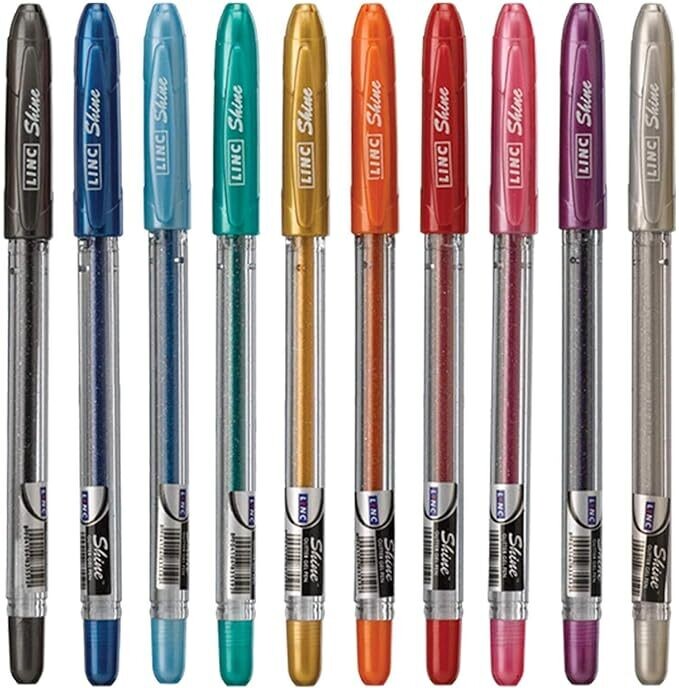 Linc Shine Glitter Gel Pen - Set of 10 Colors