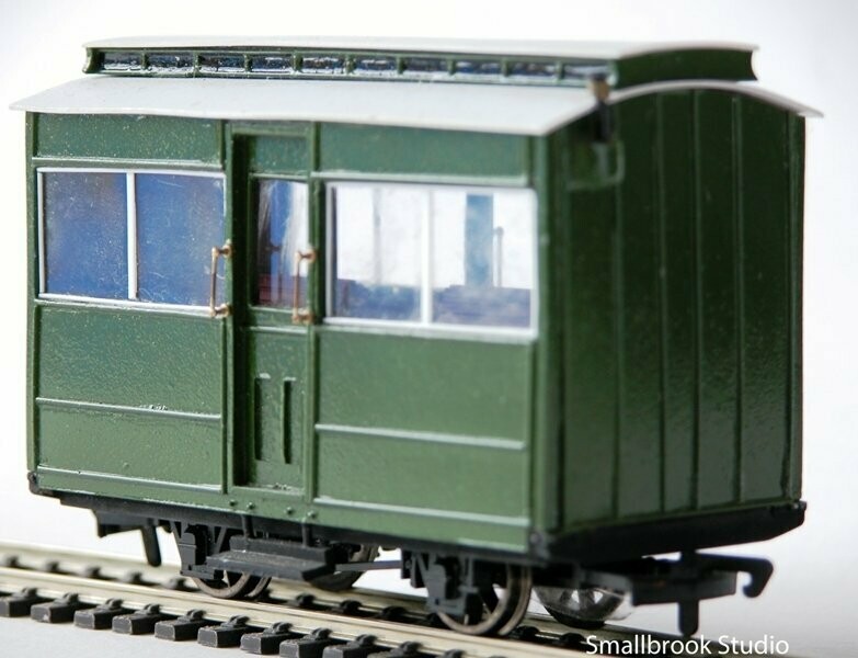 7mm NG Glyn Valley Tramway 3rd Class, 4 wheel, Clerestory Coach Body Kit + chassis.