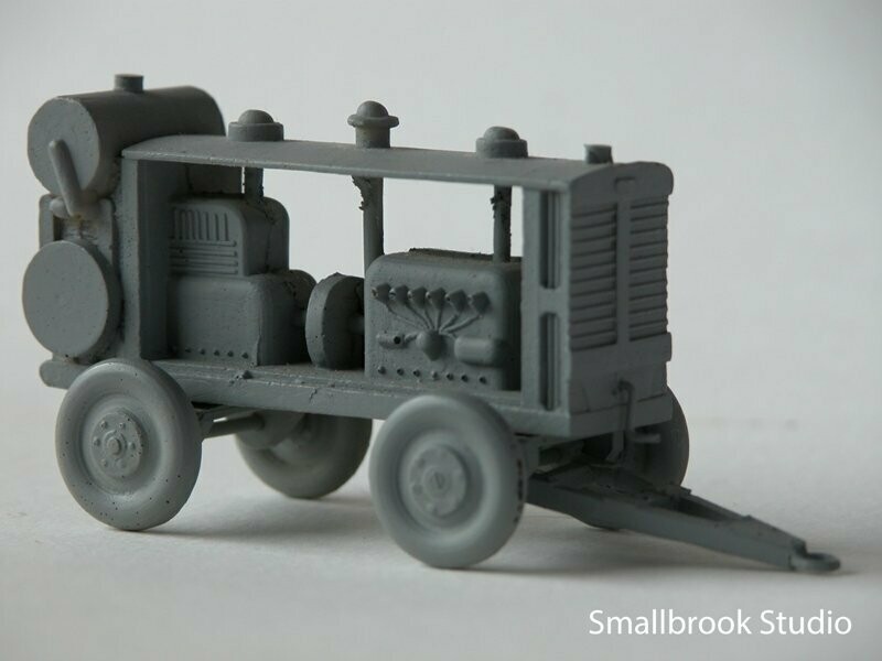7mm Old style air compressor mounted on four pneumatic tyres Kit