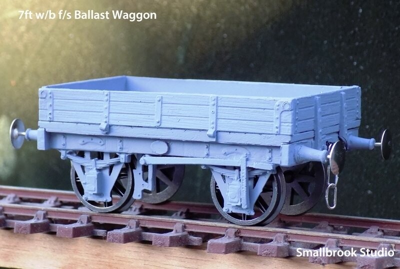 7mm  fine scale 0 gauge Short Wheelbase 3 - Plank Drop Side Ballast Open Waggon Kit
