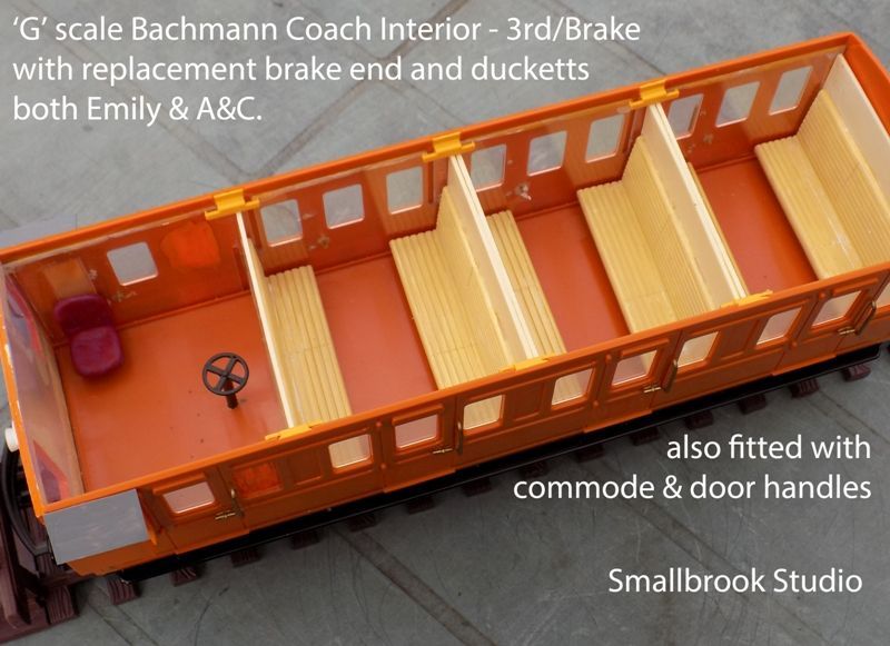 'G scale Bachmann ANNIE & CLARABELL (A&C) and EMILY COACH INTERIOR CONVERSION KIT 3rd BRAKE
