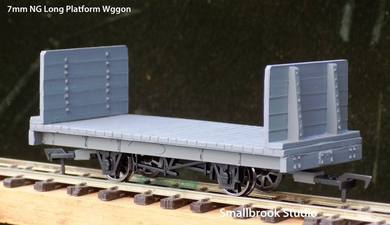 7mm NG Long Wheelbase Platform Waggon with End Boards Kit