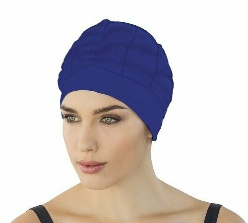Navy Blue Ruched Swim Turban