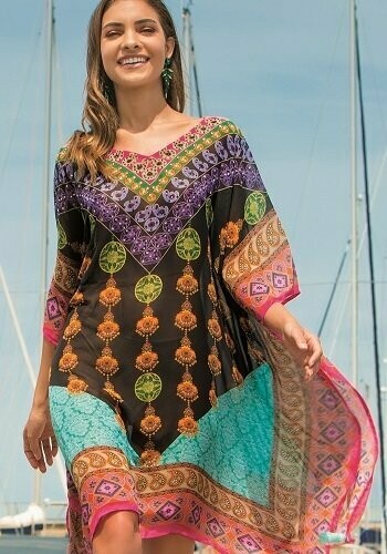Jewel Print Poncho