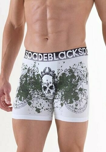 3D effect skull print boxers - White