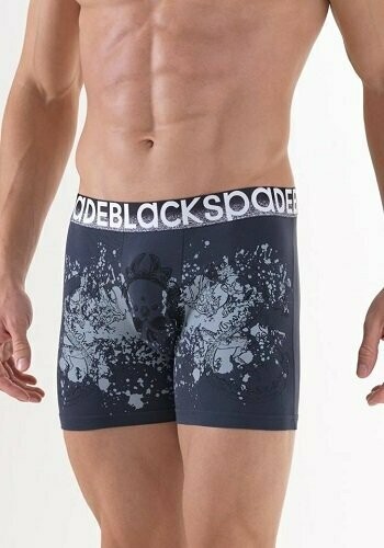3D effect skull print boxers - Charcoal Black
