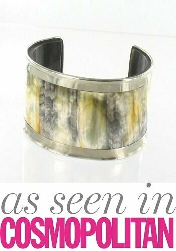 Metal Framed Faux Horn Cuff