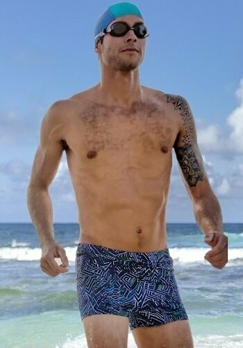 Navy Abstract  Men’s Swim Shorts