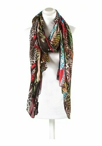 Perez print soft scarf - Red