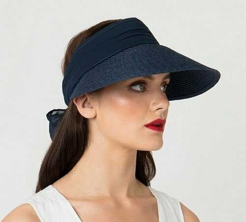 Navy Blue Bow Sun Visor