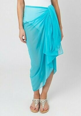 Long Sarong in Turquoise Blue