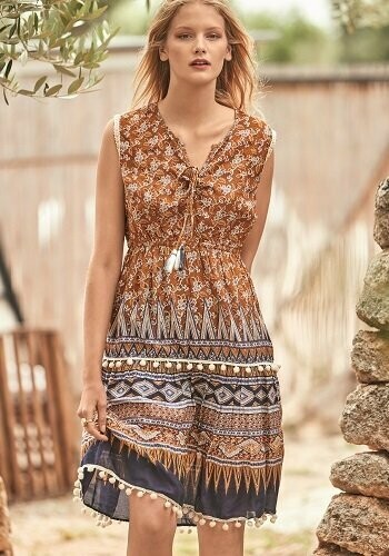 Italian Chestnut Summer  Dress