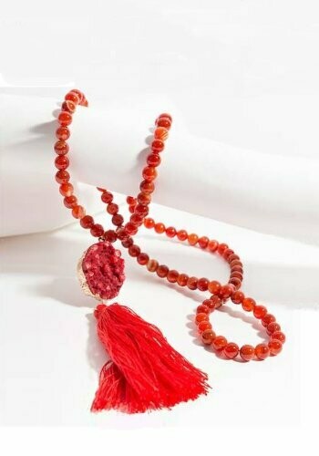 Belize Gemstone & Tassel Necklace