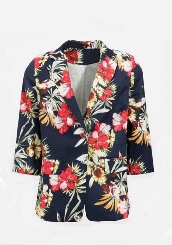 Floral Summer Jacket in Navy