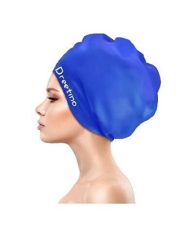 Long Hair Swim Cap in Blue