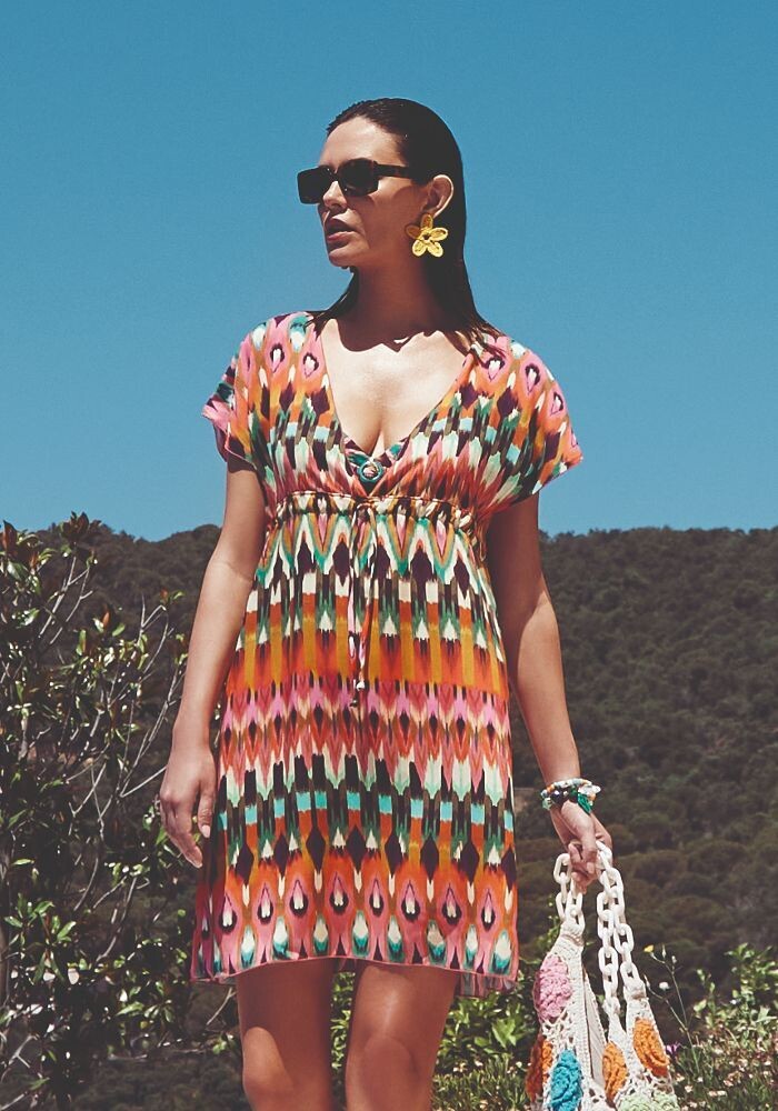 Buy Nuria Ferrer Ipanema designer sun dress tunic Ikat on sale Monaco Beach