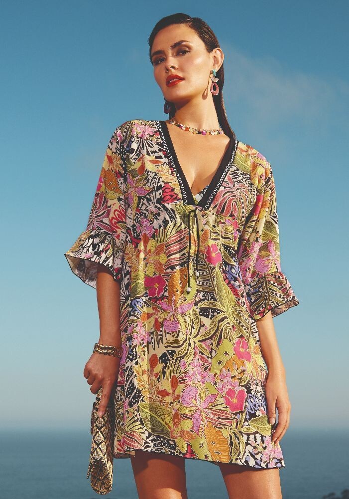 Buy Nuria Ferrer Palm Kaftan sun dress kaftan in stock at Monaco Beach