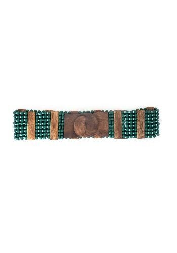 Aqua Green Wooden Beaded Belt
