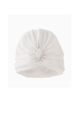 Diva White Splash Cap & Shower Turban, front view showing rouched fabric