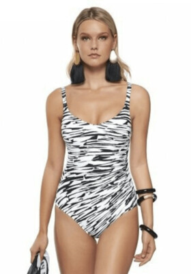 Roidal Athena Nomisa Swimsuit in a Black and White animal print fabric.