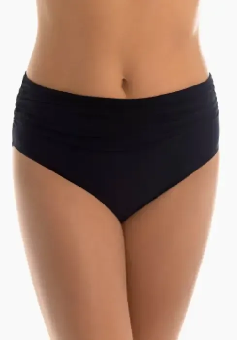 Shirred Black Bikini Pants by Magicsuit