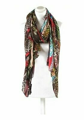 Perez print soft scarf - Red Perez print soft scarf - Red