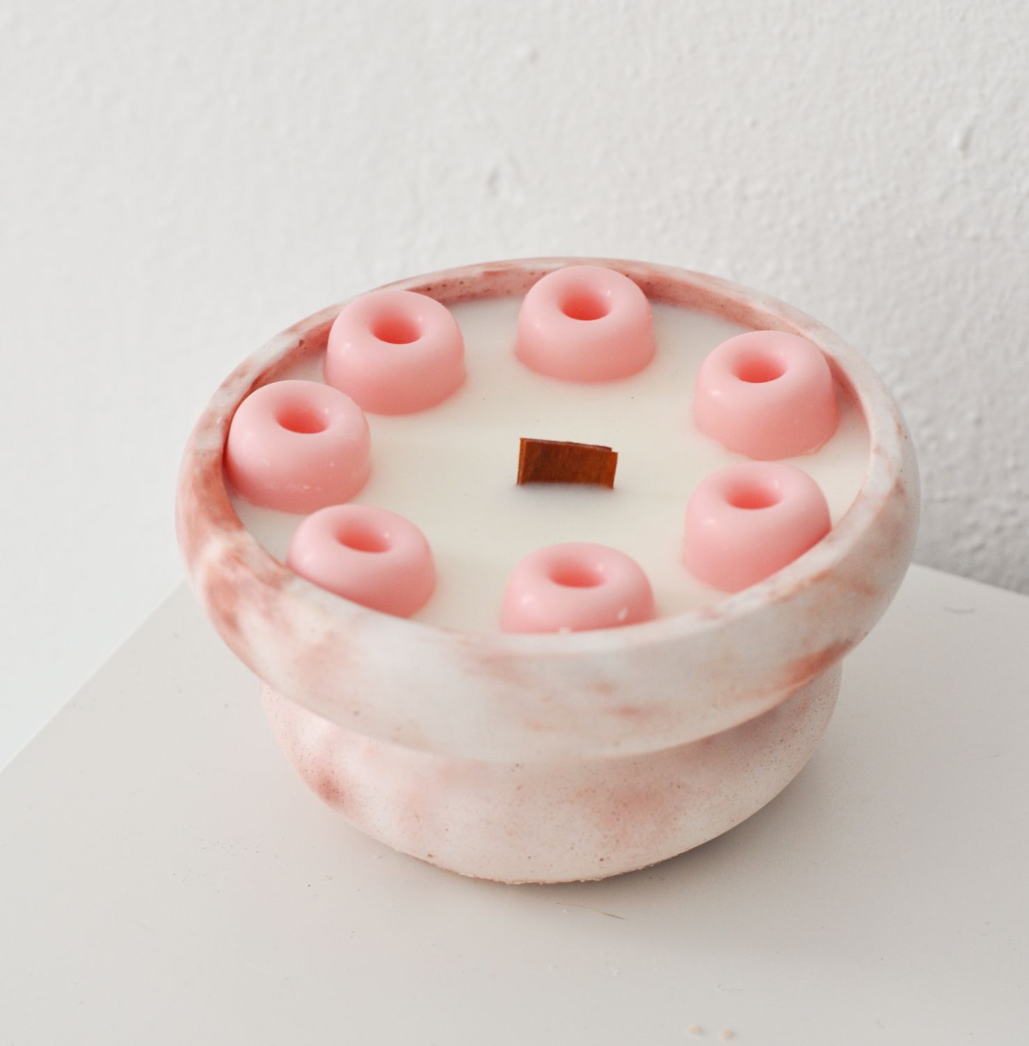VELA ROSA MARMOLADA DE JAZMÍN