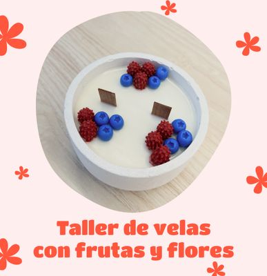 TALLER DE VELA DE FRUTAS Y FLORES EN BOWL DE HORMIGÓN