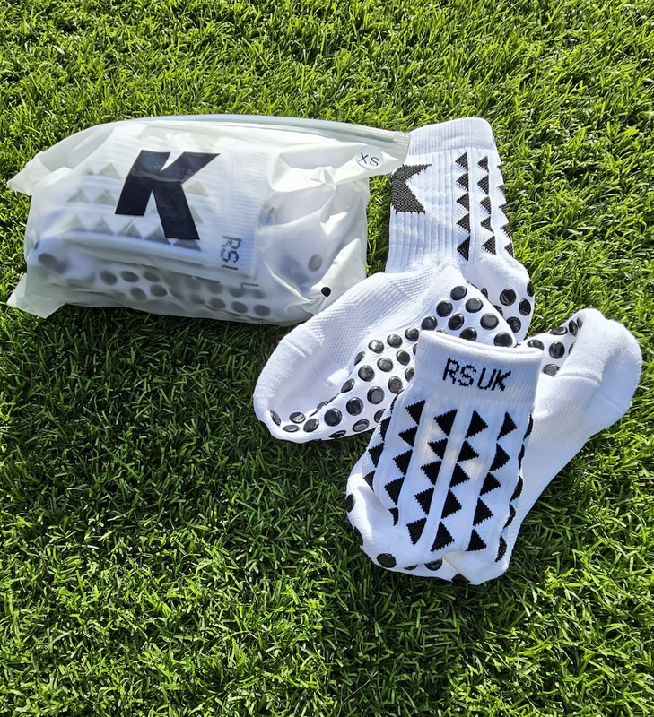 K Grip Socks - 3 x Pair Set (Unisex) White - Size Extra Small (XS) / UK 11 to 1