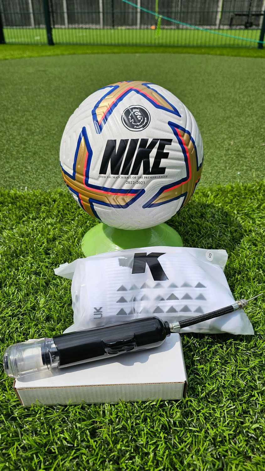 Original Premier League Nike Flight Match Ball Size 5 / Grip Socks / Pump