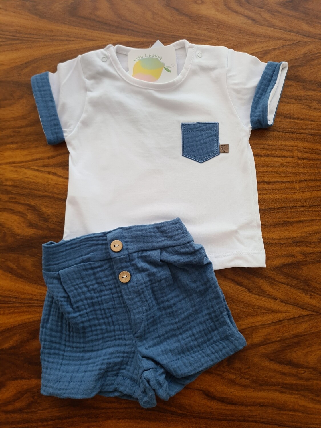 Conjunto 2 peças bolso azul 