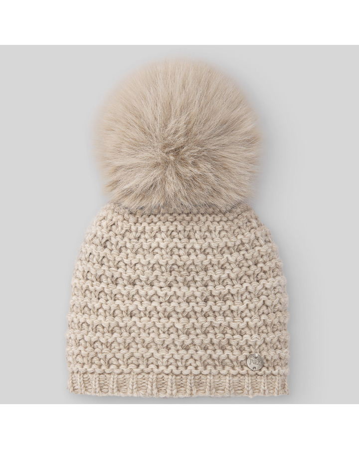 Gorro Pom-pom bege | Paz Rodriguez