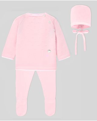 Conjunto c/ touca cor de rosa - REGALO