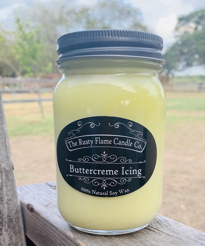 Rusty Flame Jar Candle Buttercream Icing