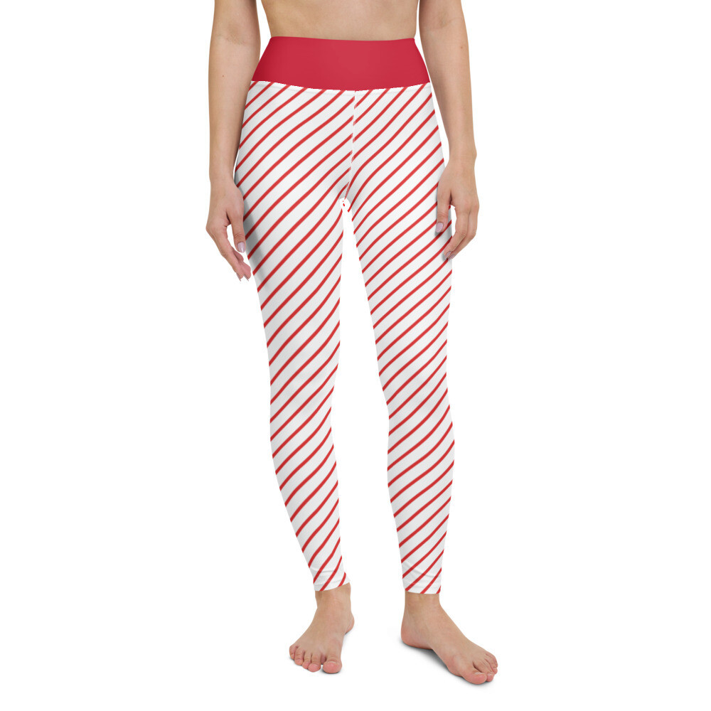 Candy Cane Yoga Leggings