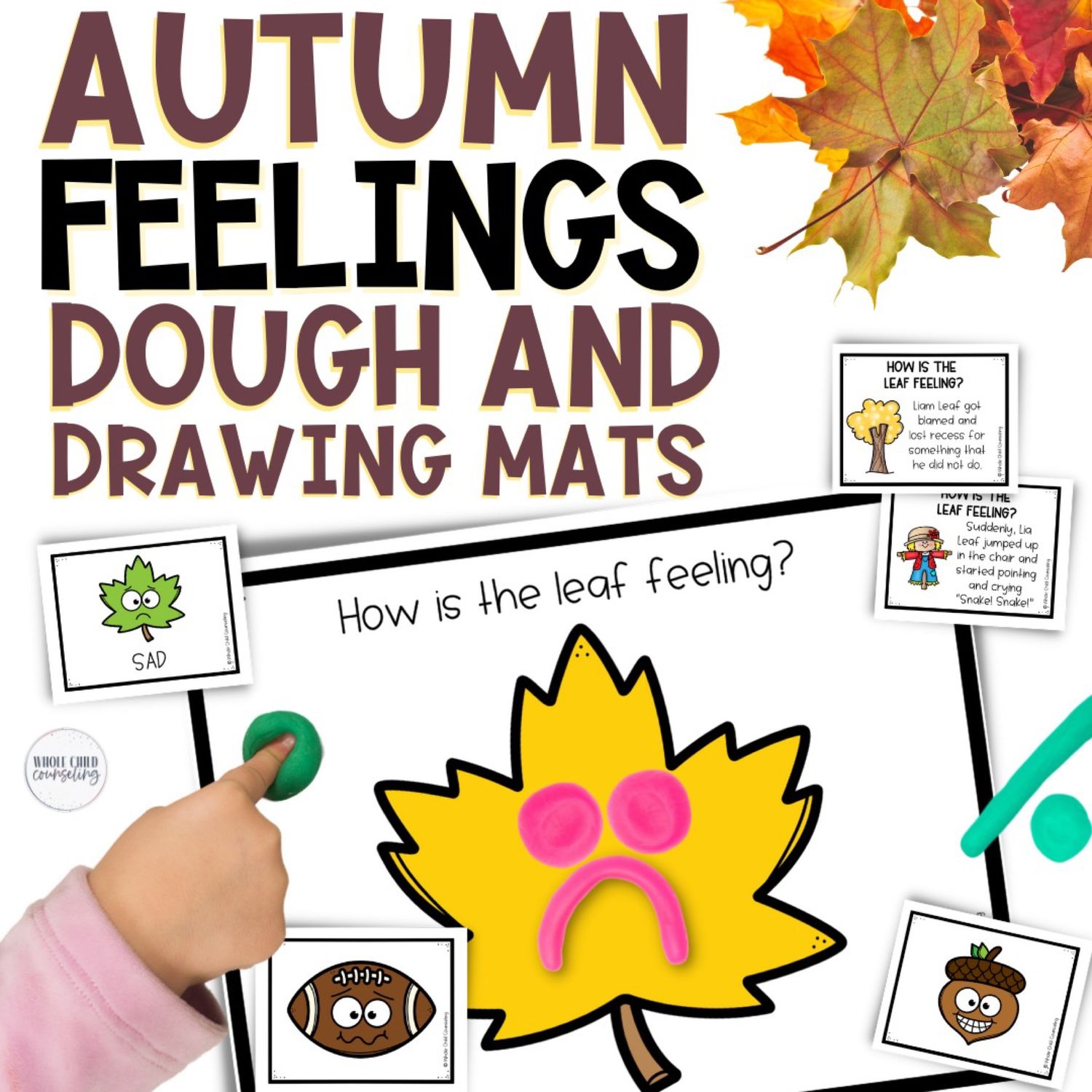 Fall and Autumn Feelings Play Dough and Drawing Mats