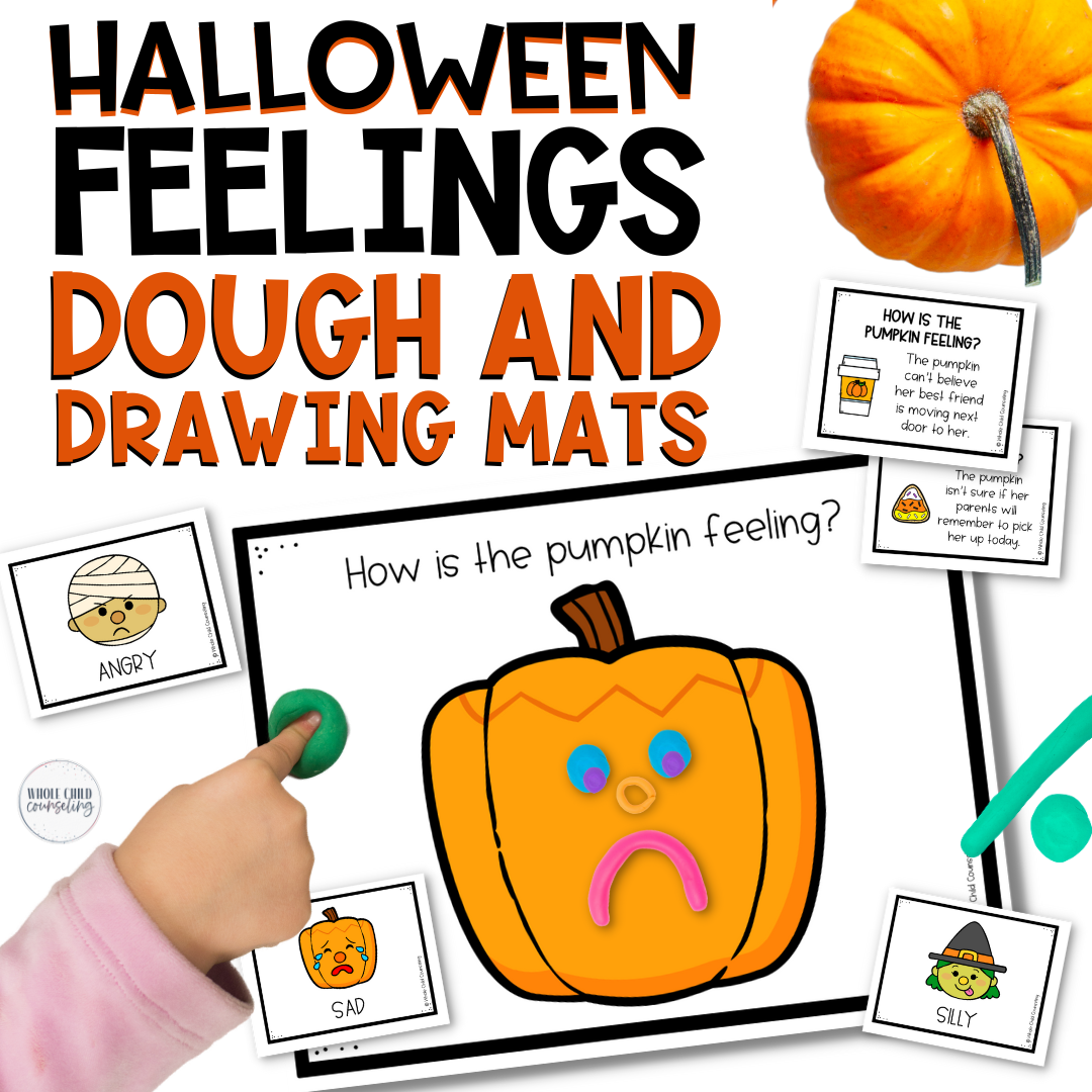 Halloween Feelings Play Dough and Drawing Mats