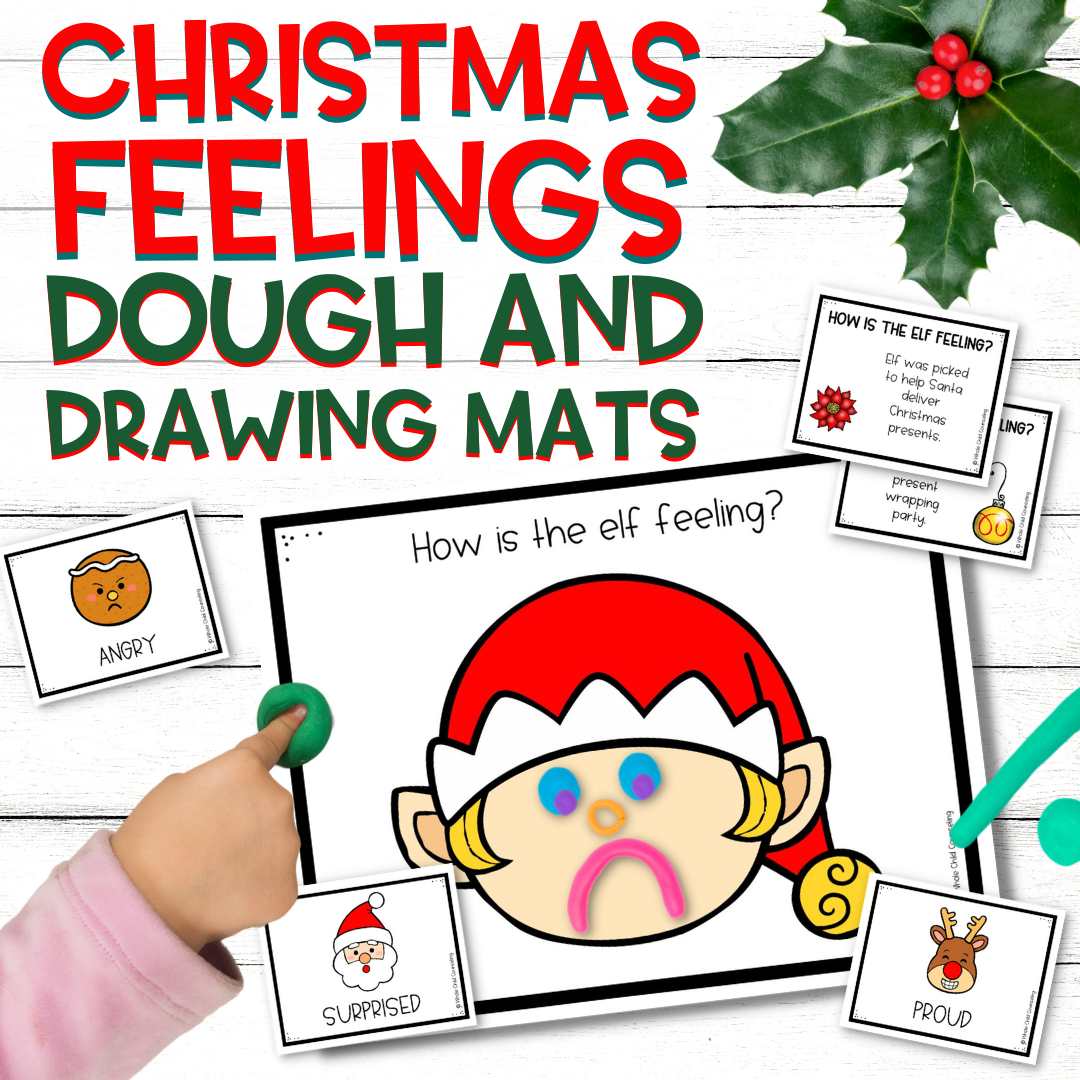 Christmas Feelings Dough and Drawing Emotions Mats