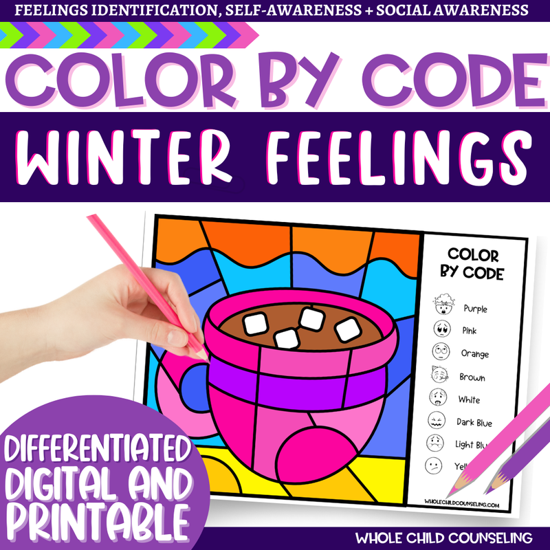 Color By Code Hot Cocoa Winter Feelings Activity Color By Code Hot Cocoa Winter Feelings Activity