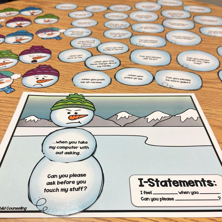 Problem Solving with I-Statements Snowman Activity
