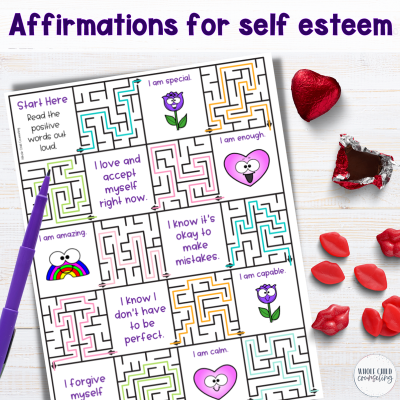 Valentine's Day Social Emotional Mazes