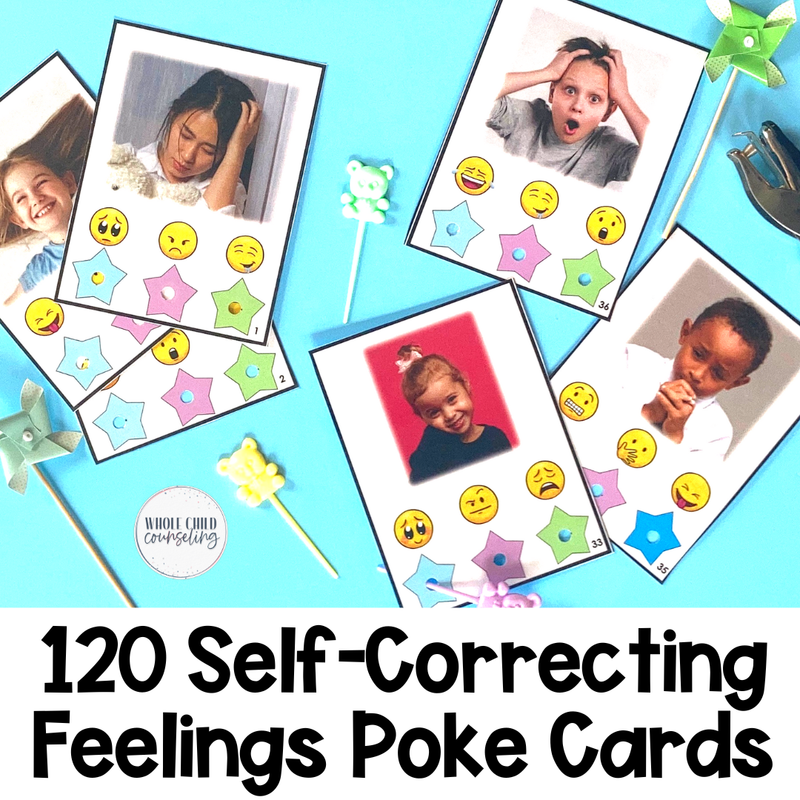 Naming Feelings Interactive Poke Cards SEL Game Bundle