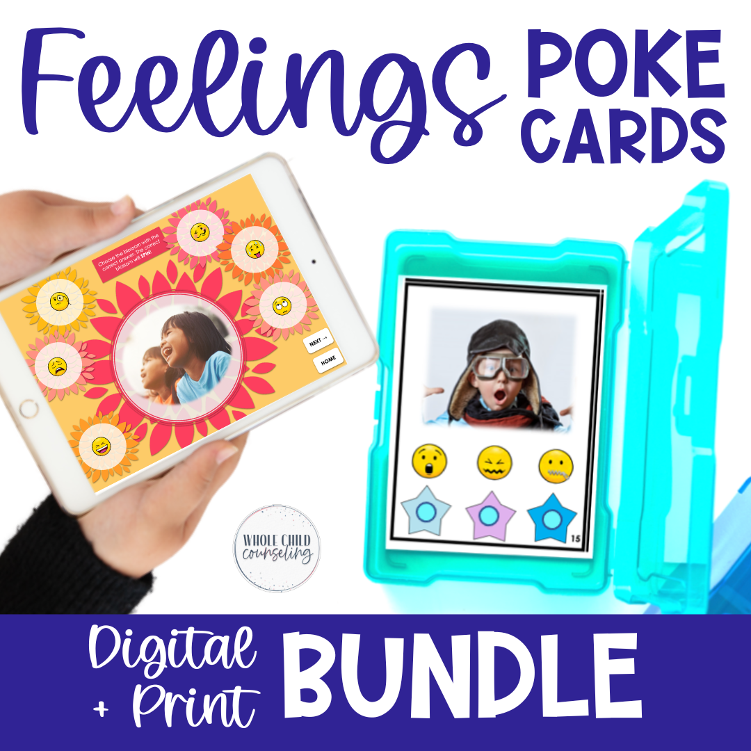 Naming Feelings Interactive Poke Cards SEL Game Bundle