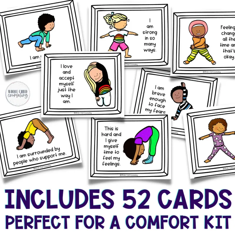 Positive Affirmation Yoga Cards - Perfect for Grief, Loss, Trauma, Calm Corners, and More