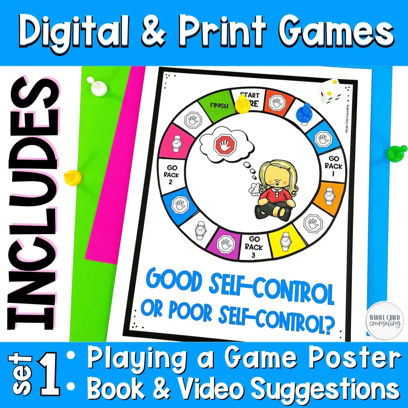 Self Control and Impulse Control Activity and Game Set 1: Social Skills Treasury