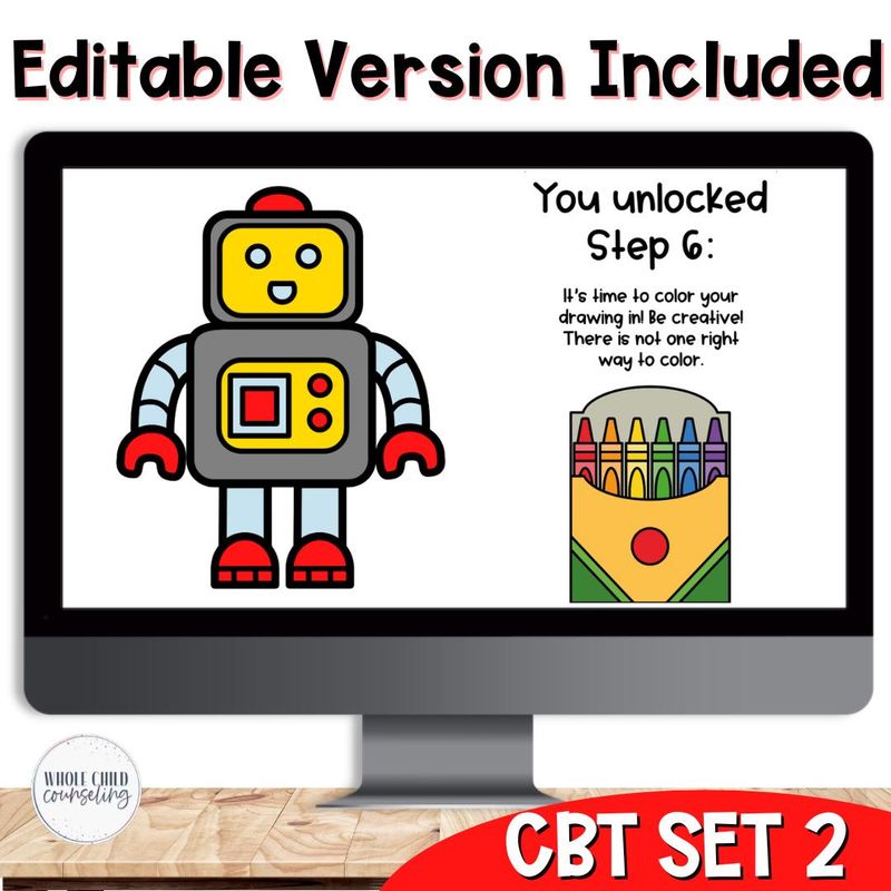 CBT Worksheets Guided &amp; Directed Drawing Set 2